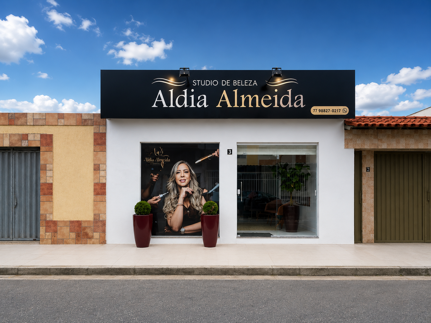 Profissional cuidando de cliente no Studio Aldia Almeida